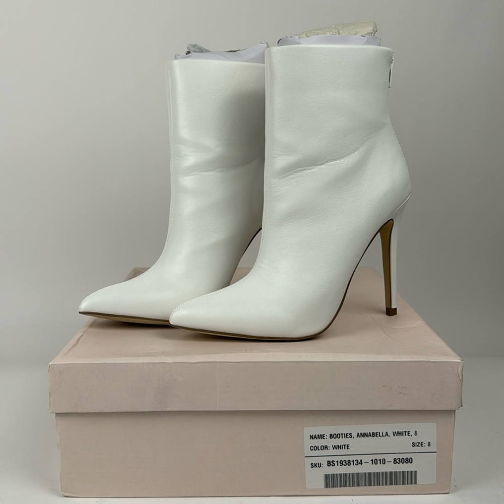 Just Fab- booties, Annabella, White, size 8